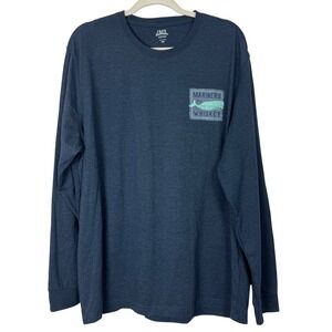 IZOD Saltwater Men XXL Long Sleeve Relaxed Fit Mariner's Whiskey Graphic T-Shirt